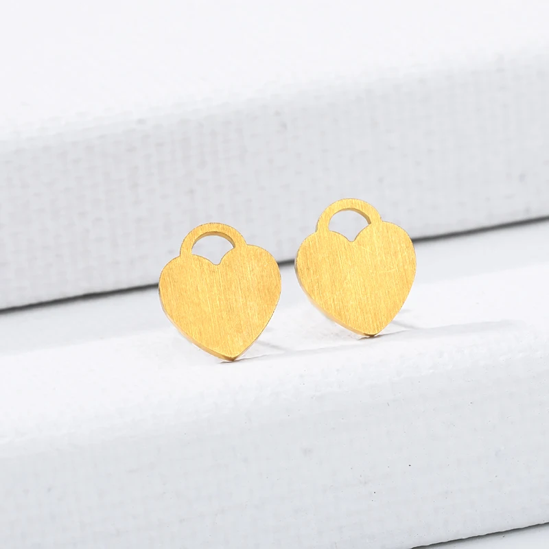 Милые серьги-гвоздики в виде крошечного сердца для женщин модные ювелирные