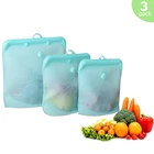 3 предмета в комплекте силиконовые многоразовые сумки для хранения большой Ёмкость герметичные контейнеры свежий морозильник мешок закуски силиконовый Еда сумки