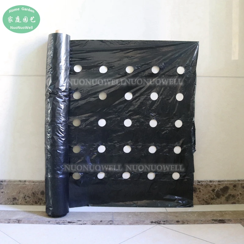 

Wholesale 600m/Roll 5-Hole Black Film Perforated Plastic Mulch Film Agricultural Plants Planting Grow Film Weed Barrier Film