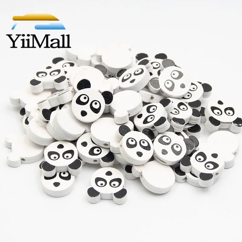 

30 шт 20 мм DIY панда шаблон бусины из натурального дерева для изготовления ювелирных изделий ручной работы ожерелье разделитель браслета буси...