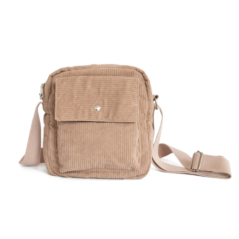 

Corduroy one-shoulder messenger handbags lightweight trendy small square bag mobile phone bag wild plush bag