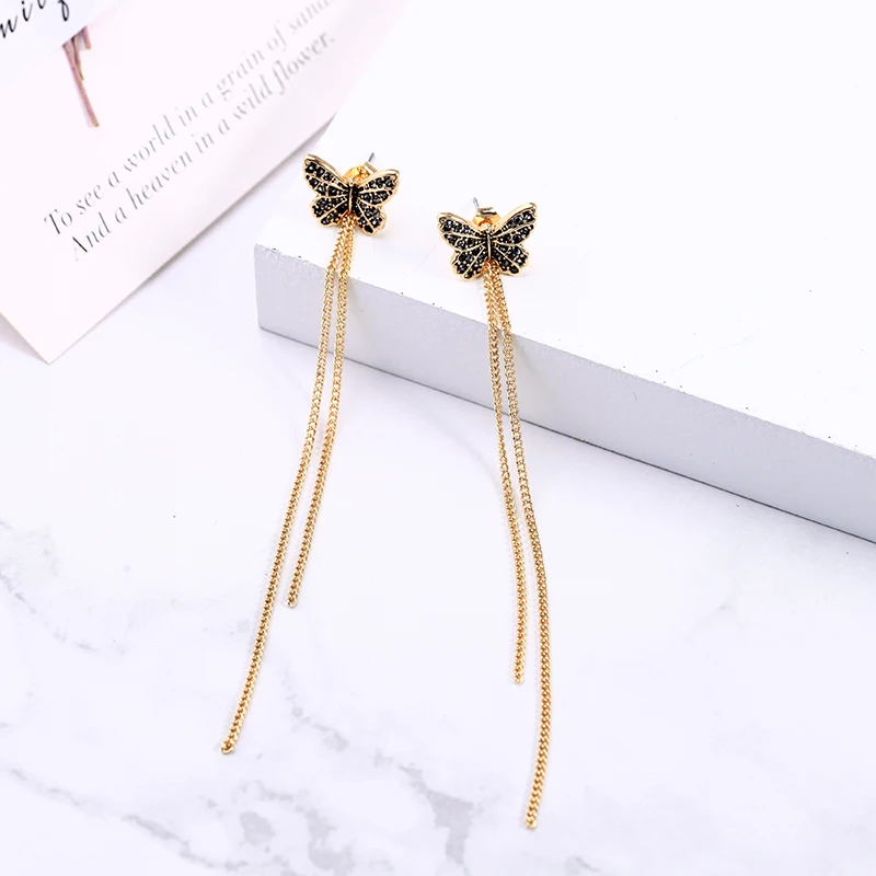 Индийские ювелирные изделия серьги с кристаллами антикварные золотые бабочками