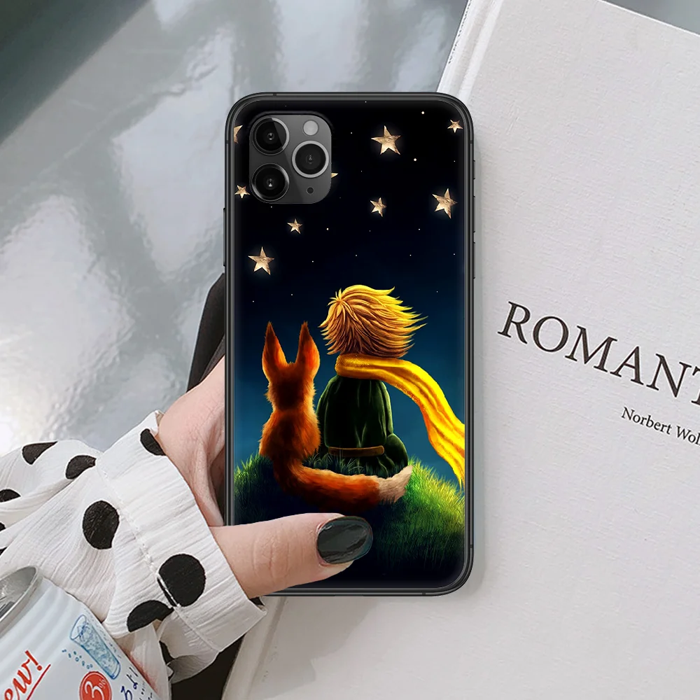 Милый мультяшный чехол Le Prince для телефона IPhone 5 6 7 8 S SE Plus X XS XR 11 12 Mini Pro Max 2020 черный