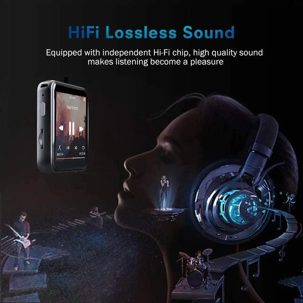 Миниатюрный MP3 плеер Plate с Bluetooth радио FM Hi Fi музыкальные плееры экраном для бега