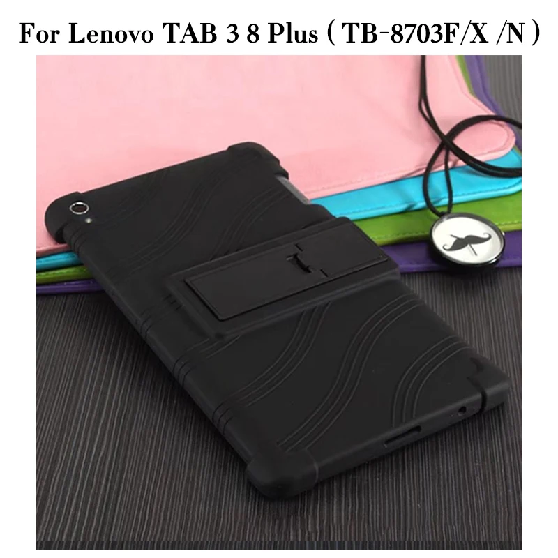 Чехол Slicon для lenovo TAB 3 8 Plus 8703x TB-8703N/F 8," планшетный ПК Защитный чехол для lenovo Tab 4 8 Plus TB-8704X/F/N - Цвет: TAB3 8 Plus-black