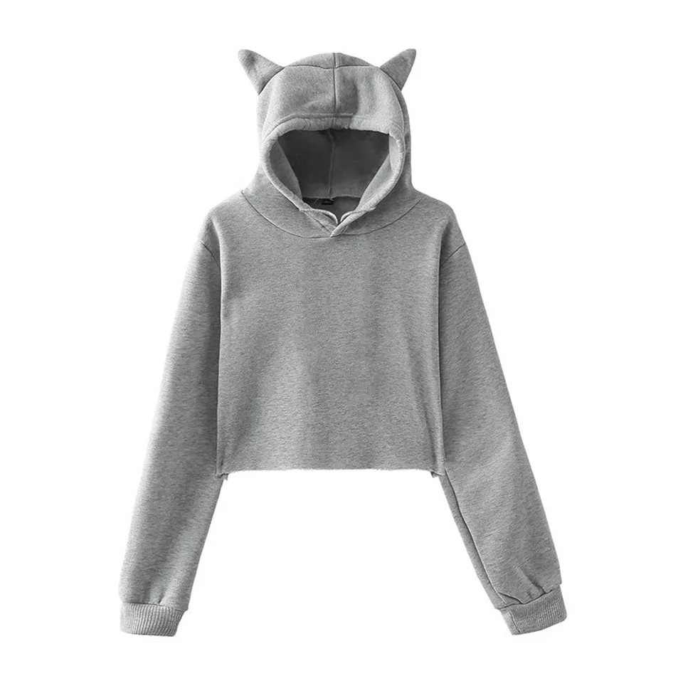 Women's Hoodie Female Loose Solid Short Sweatshirts 2021 Autumn Woman's Hoodies Lady Fashion Harajuku Pink Tops