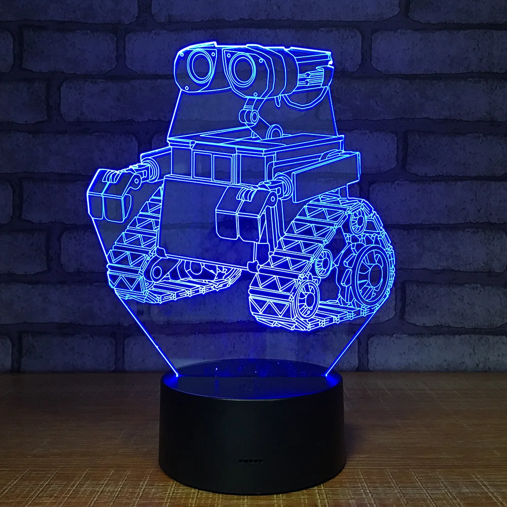 Мультфильм танк трактор креативный Горячий продавать Led 3d ночные светильники