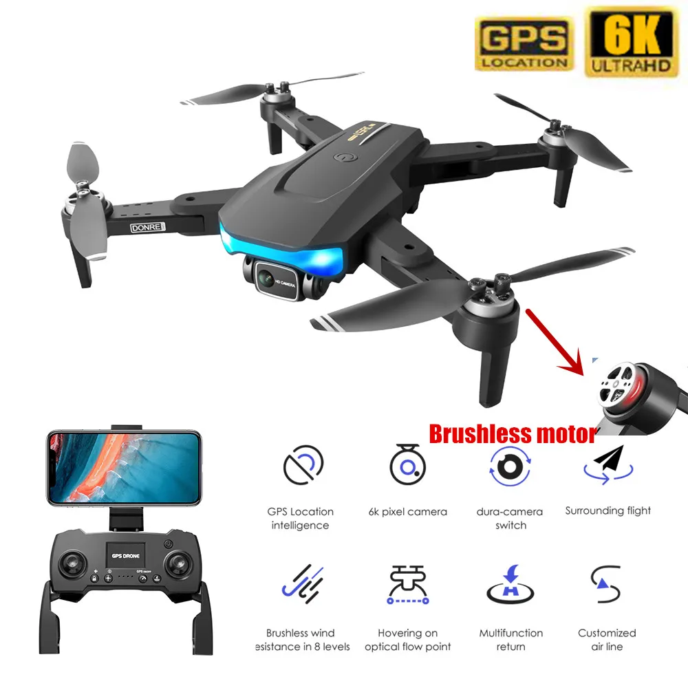 

Лучший двойной GPS Дрон 6K двойная HD камера Дрон Профессиональный с живым бесщеточным Мотором складной Квадрокоптер Радиоуправляемый Рассто...
