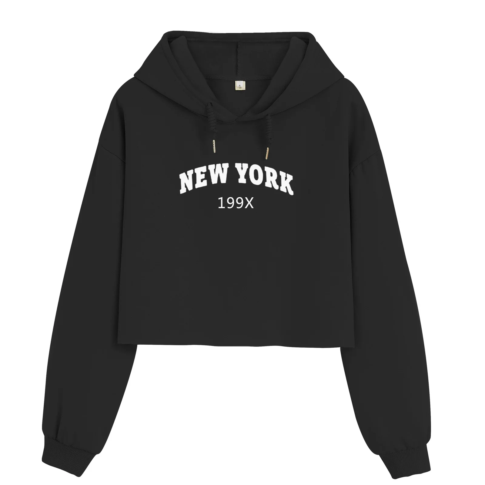 

Укороченные толстовки с принтом Нью-Йорка, осенне-зимний наряд 90-х, эстетичный модный дизайн, короткий спортивный пуловер, хлопковый укороч...