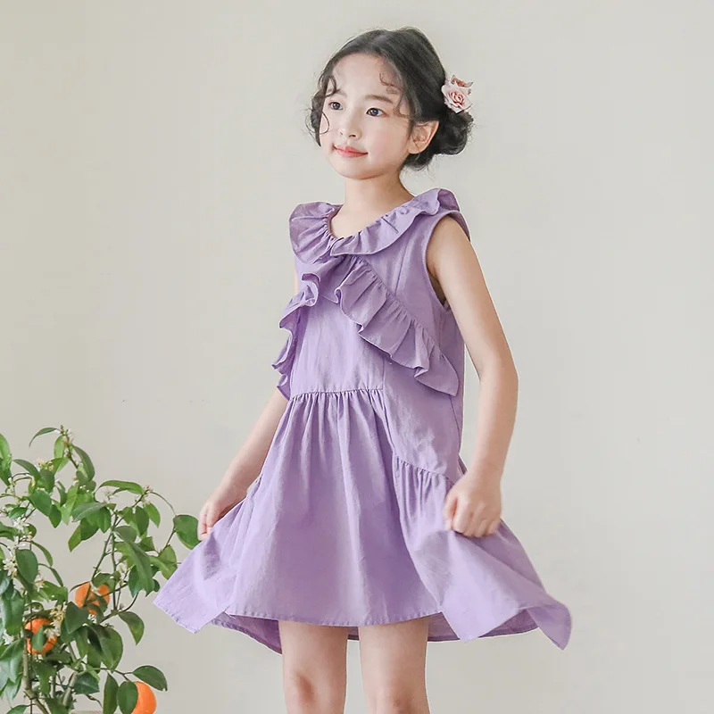 Платья для девочек летняя стильная одежда платья Vestido маленьких воротник моряка