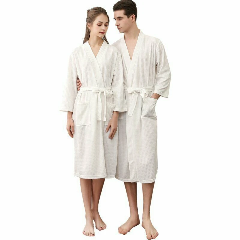 Bata de baño para hombre y mujer, ropa de dormir, camisones de ducha, albornoz largo, M-XL