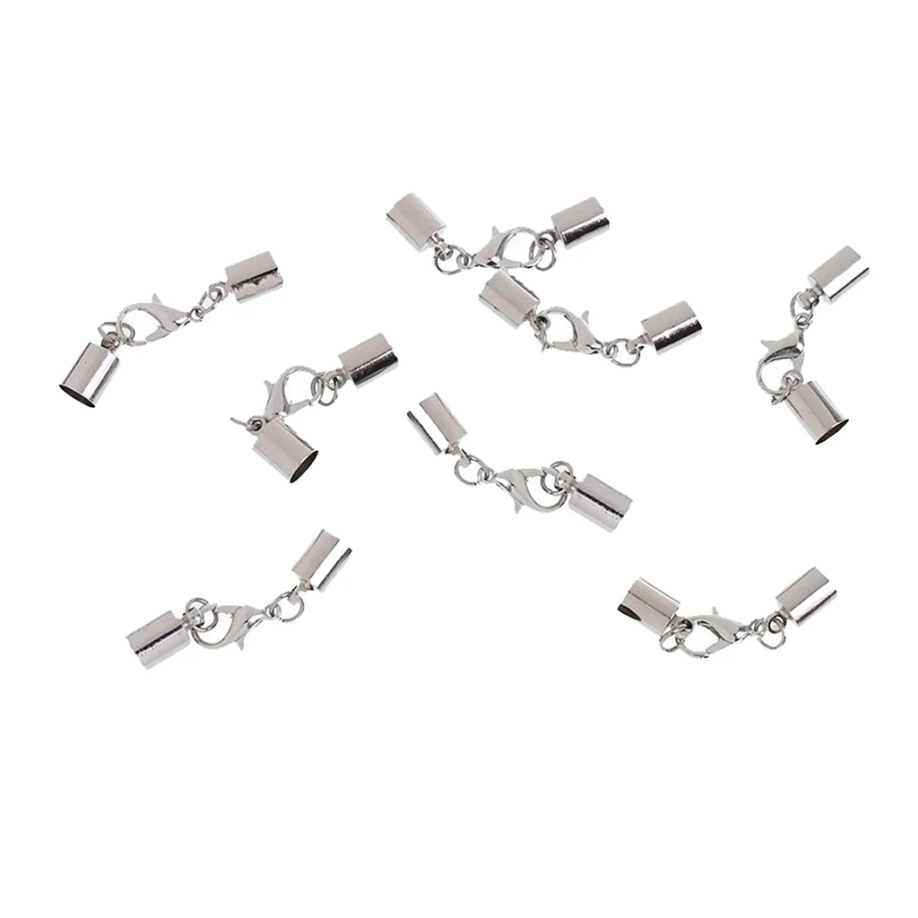 8 шт. металлический кожаный шнур Kumihimo Торцевая крышка с застежкой Лобстер