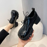 gioio ins hot british style women black fashion lady shoes high heel causal sweat square toe womens 6cm mary janes shoes