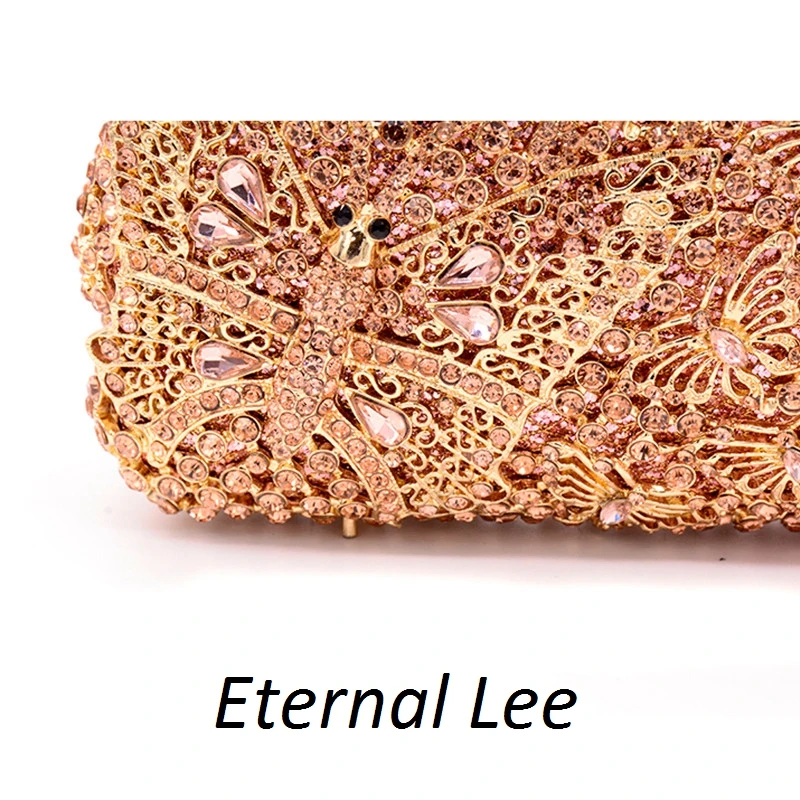 

Women's Luxury Crystal Bag Exquisite Butterfly Pattern Evening Dress Handbag