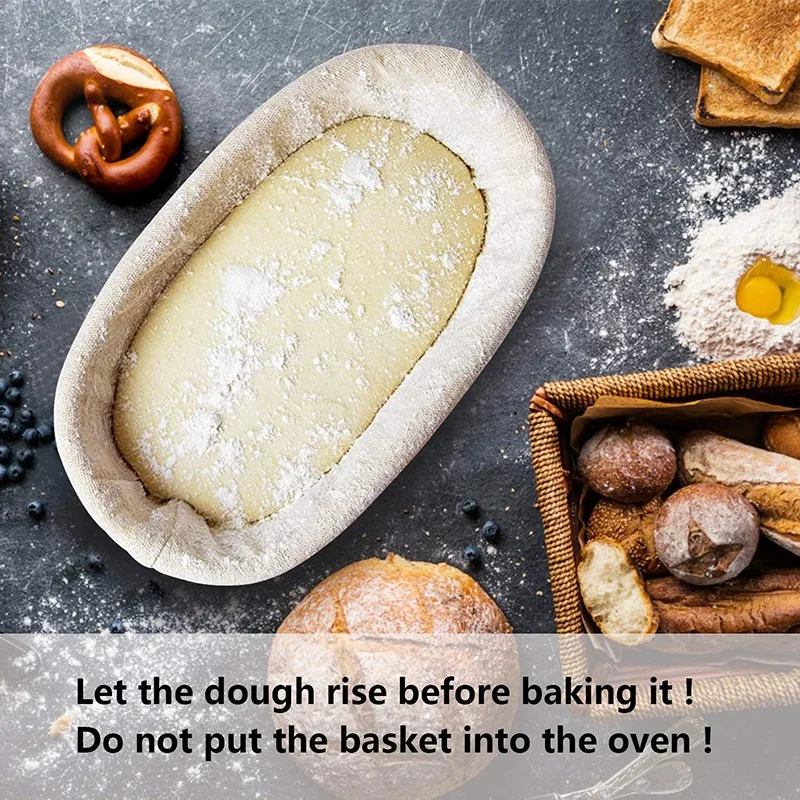 

Proofing Basket 10 Inch, Set of 2,Oval Bread Proofing Basket, with Dough Scraper, Bread Lame, for Sourdough Breads