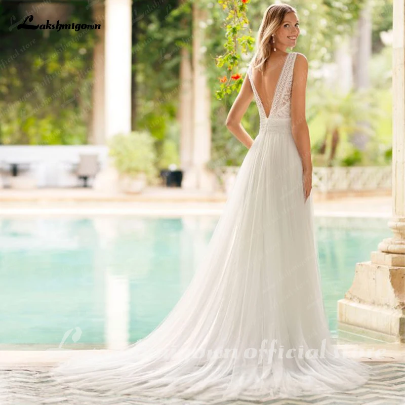 

Romantic Lace Wedding dress Off The Shoulder Long V neck A Line Princess Robe Bridal Gowns Wedding Party gowns