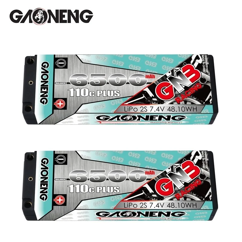 

1-3PCS GAONENG GNB 6500mAh 2S 7.4V 110C Hardcase LiPo Battery pack with T XT60 EC5 XT90 Plug for 1:10 1/10 RC Car RC Boat