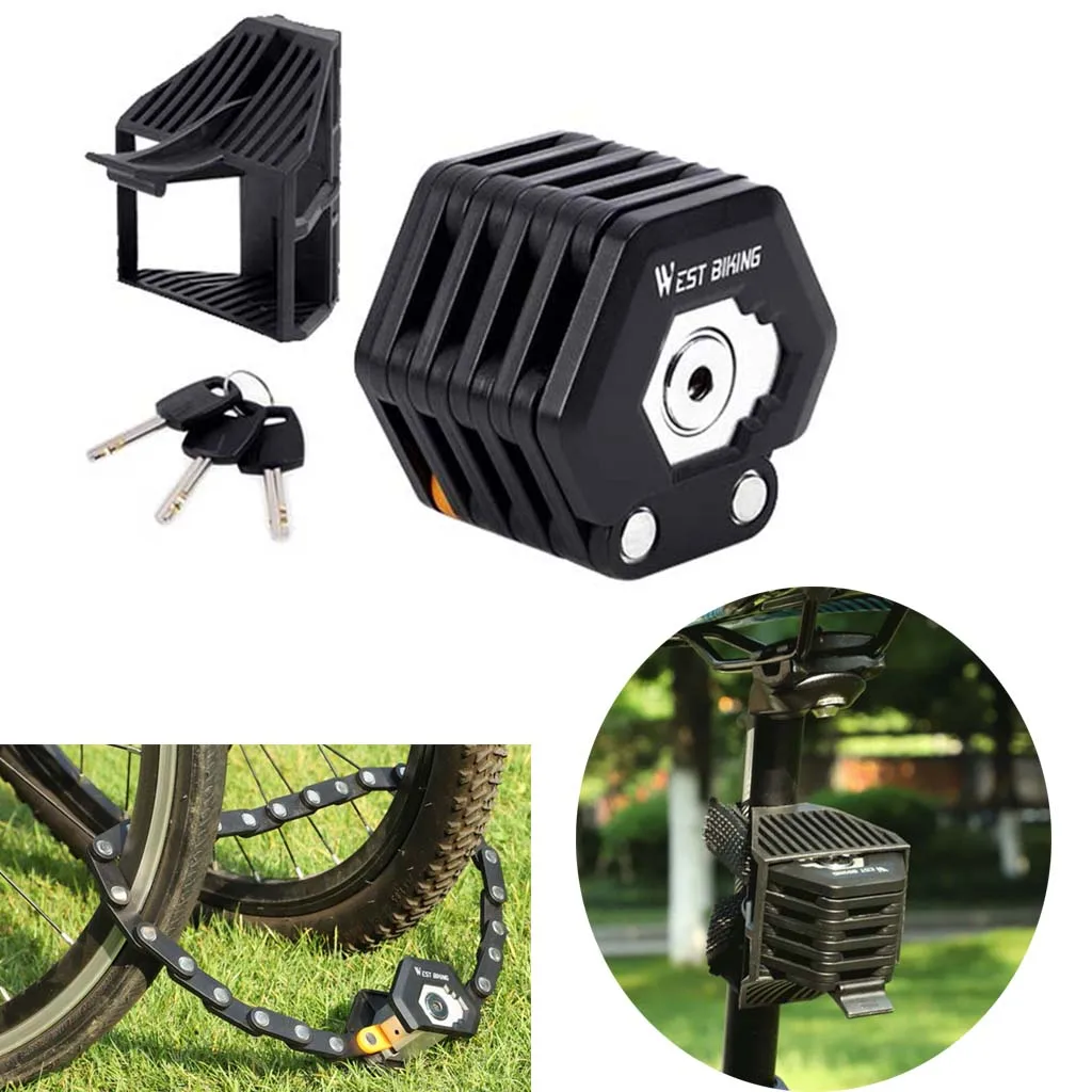 

Bike Foldable Anti Theft Lock Hamburg Hardened Steel Safety Lock with 3 Keys
