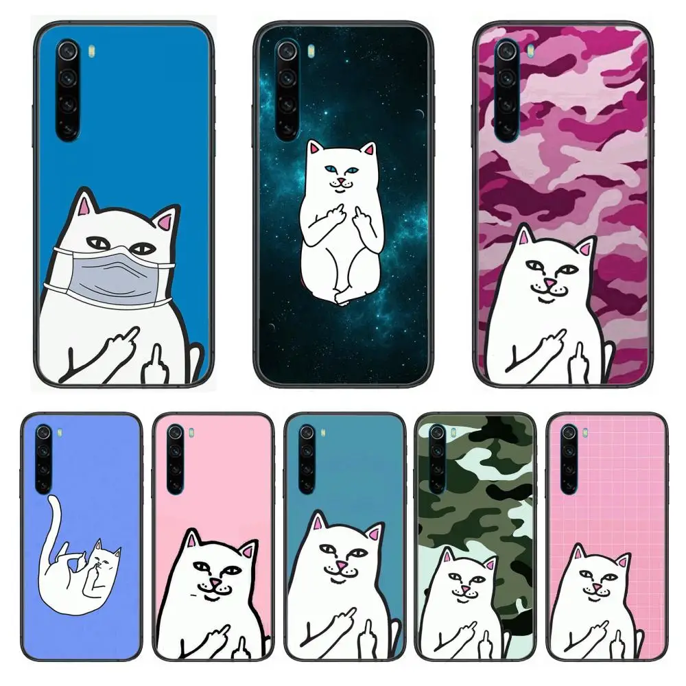 

Cute cartoon cat case cartoon Phone Case For XiaoMi Redmi Note 9S 8 7 6 5 A Pro T Y1 Anime Black Cover Silicone Back Pretty