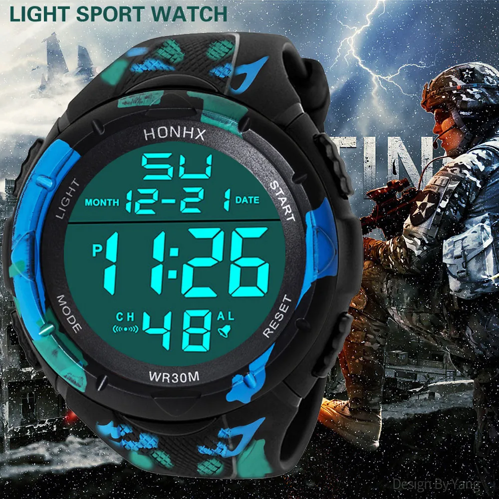 

2020 New Luxury Men Analog Digital Military Sport LED Waterproof Wrist Watch montre en bois reloj masculino montre de marque