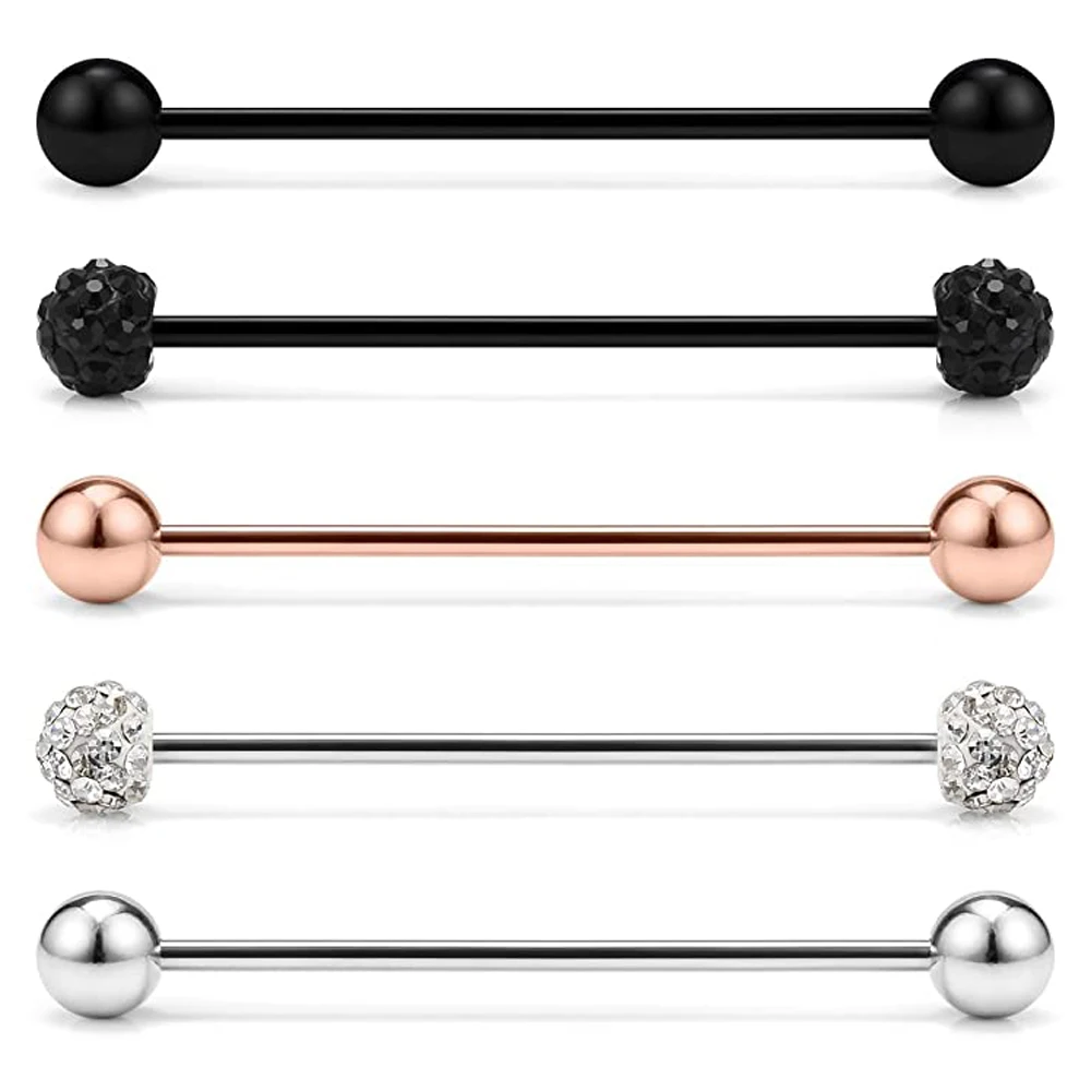 

Серьги-гвоздики из нержавеющей стали для пирсинга, 1/2 дюйма (38 мм), 5 шт.