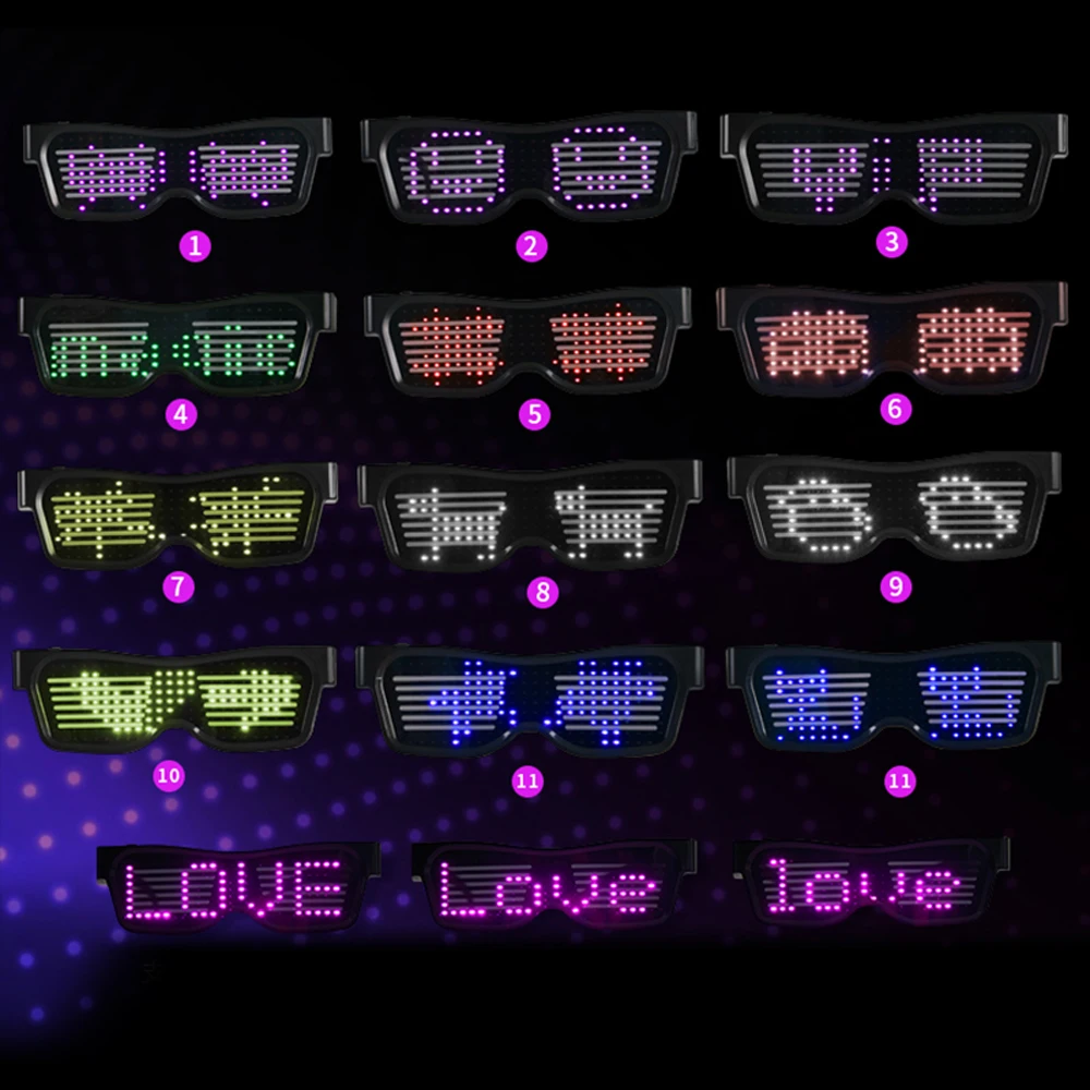Bluetooth светодиодный Очки для рейв-светильник очки праздников и вечеринок