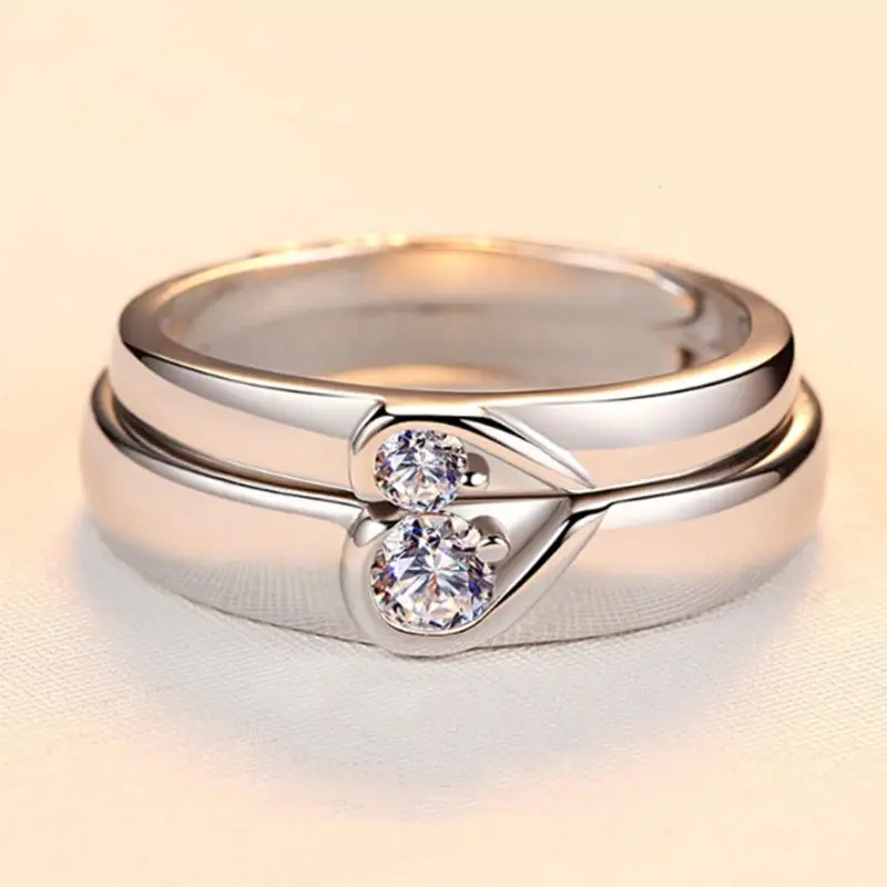 Кольца обещания в форме сердца для пар обручальное кольцо с надписью I Love You |