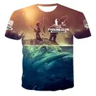Летняя новая модная футболка для отдыха для мужчин и женщин с 3D принтом для рыбалки Молодежная трендовая крутая цветная футболка в стиле хип-хоп с коротким рукавом