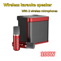 100w powerful wireless bluetooth speaker built in sound card karaoke system outdoor portable sound box hifi stereo music center