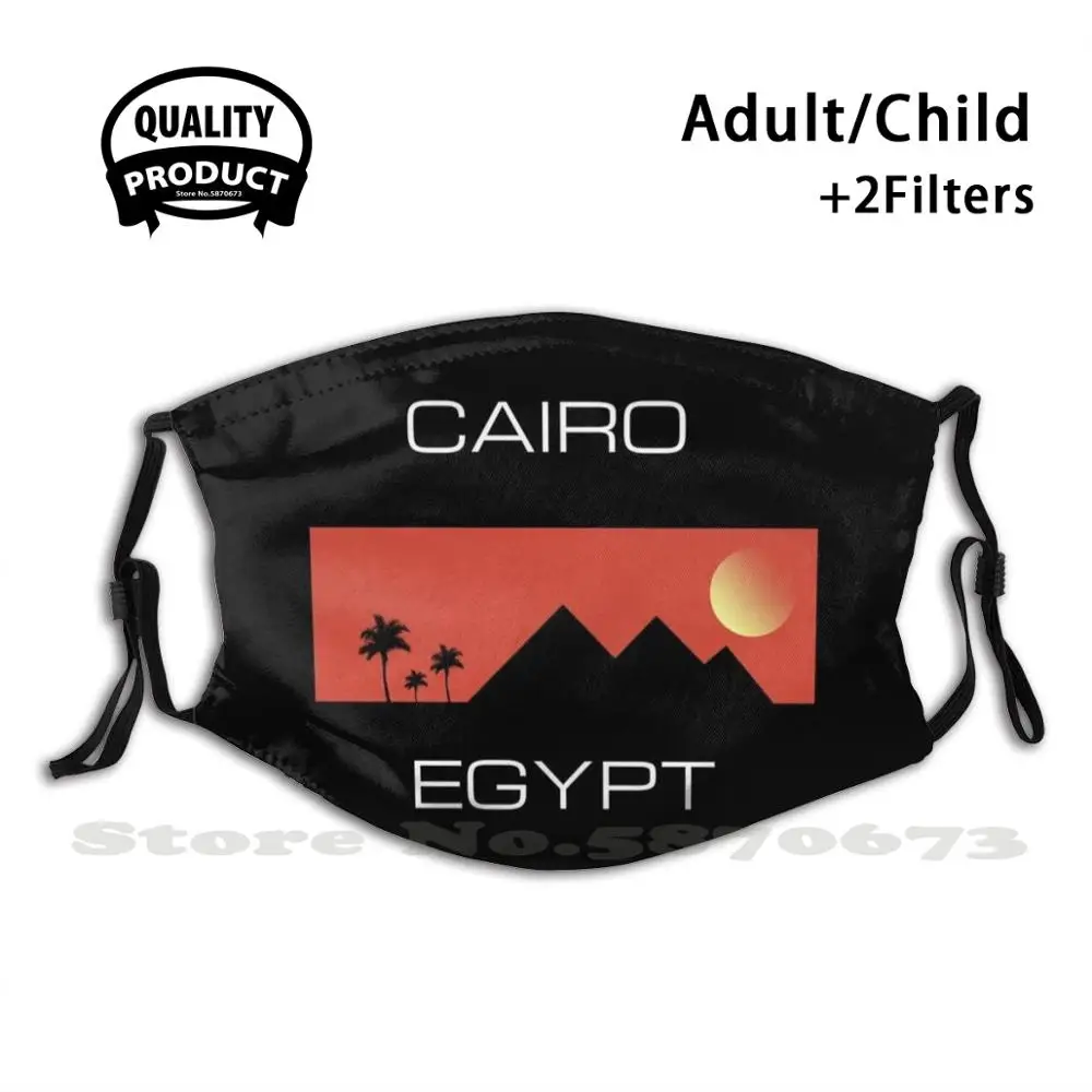

Cairo Egypt Diy Adult Kids Face Mask Desert Pyramids Moonshine Palm Trees Art Art Desert Art Fun Art Pop Art
