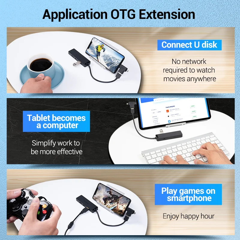 Vention usb хаб 3 0 концентратор USB 2 Мульти сплиттер адаптер 4 порта s скорость с порт