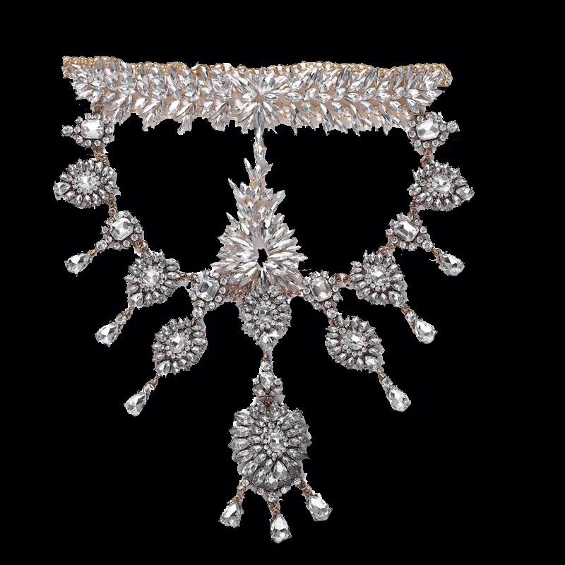 Бренд Dvacaman, лидер продаж, колье ручной работы с кристаллами, женское модное цветочное массивное ожерелье, для помолвки, шоу, вечерние ювелирные изделия O5 - Окраска металла: 8