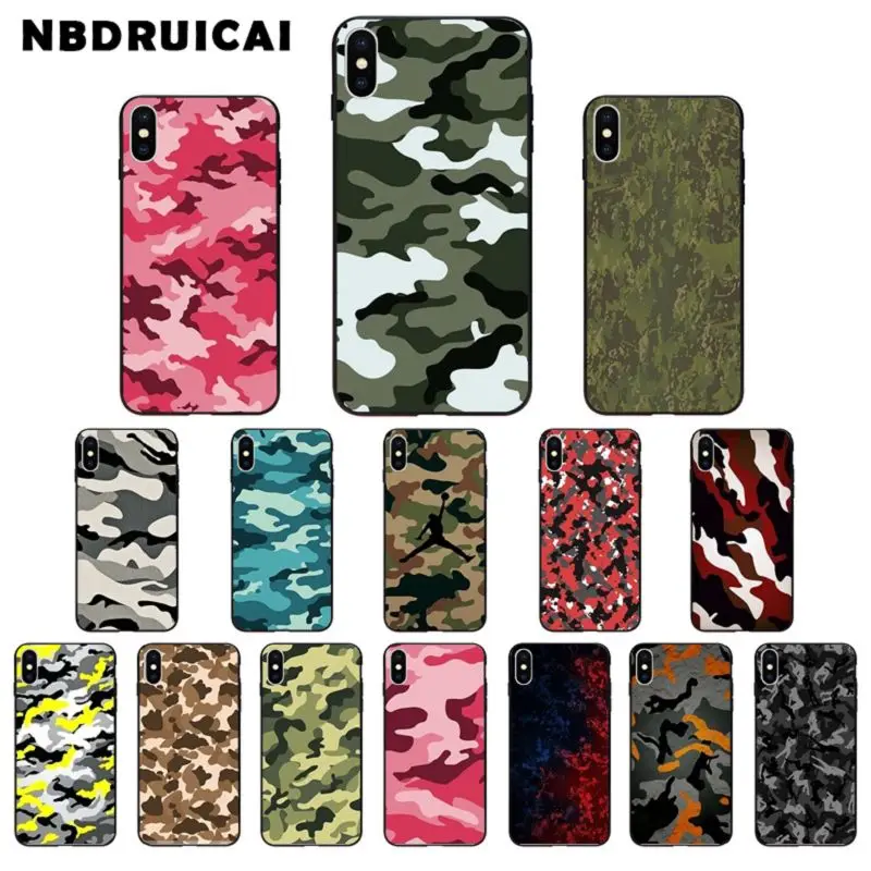 Камуфляжный армейский Черный силиконовый чехол для телефона iPhone 11 pro XS MAX 8 7 6 6S Plus X