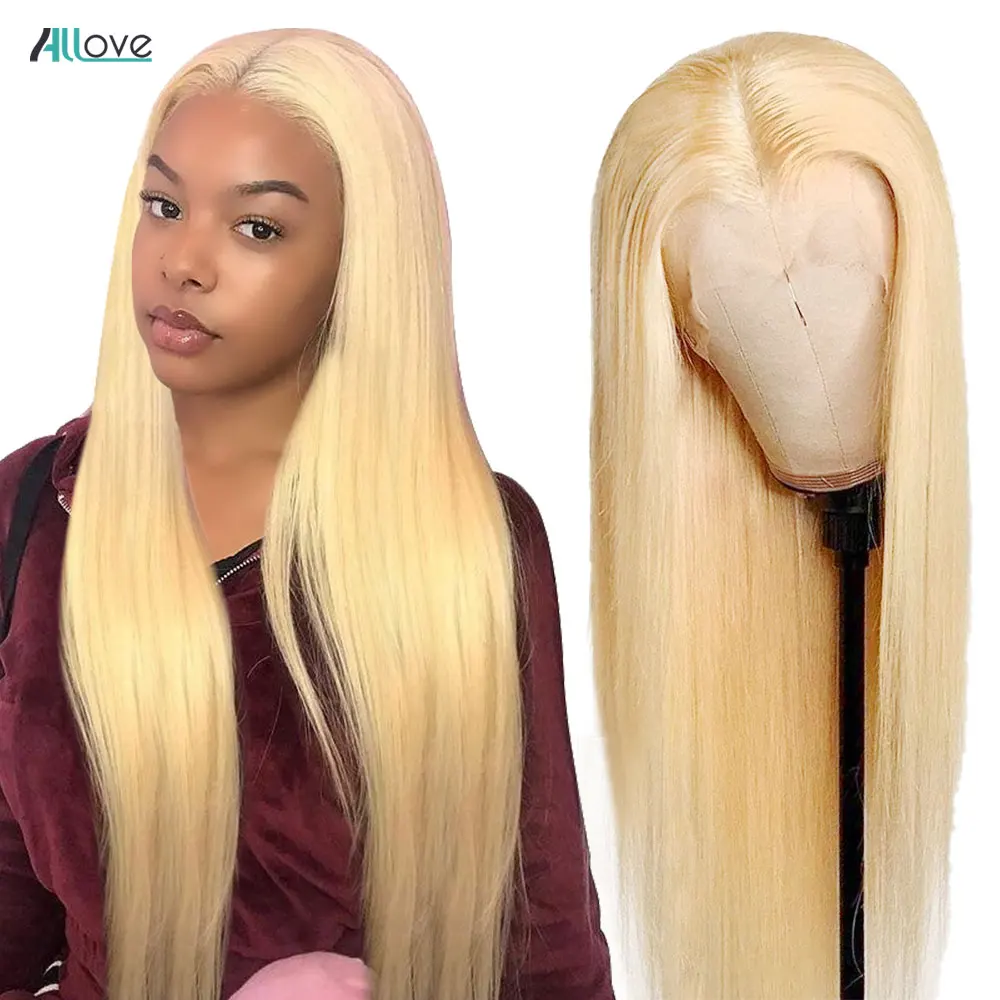

613 Honey Blonde Lace Front Wig 13X4 Transparent Lace Wig 28 30Inch 613 Lace Frontal Wig Straight Human Hair Wigs For Women