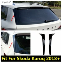 abs black rear window spoiler decoration stripes cover trim for skoda karoq 2018 2022 accessories exterior refit kit