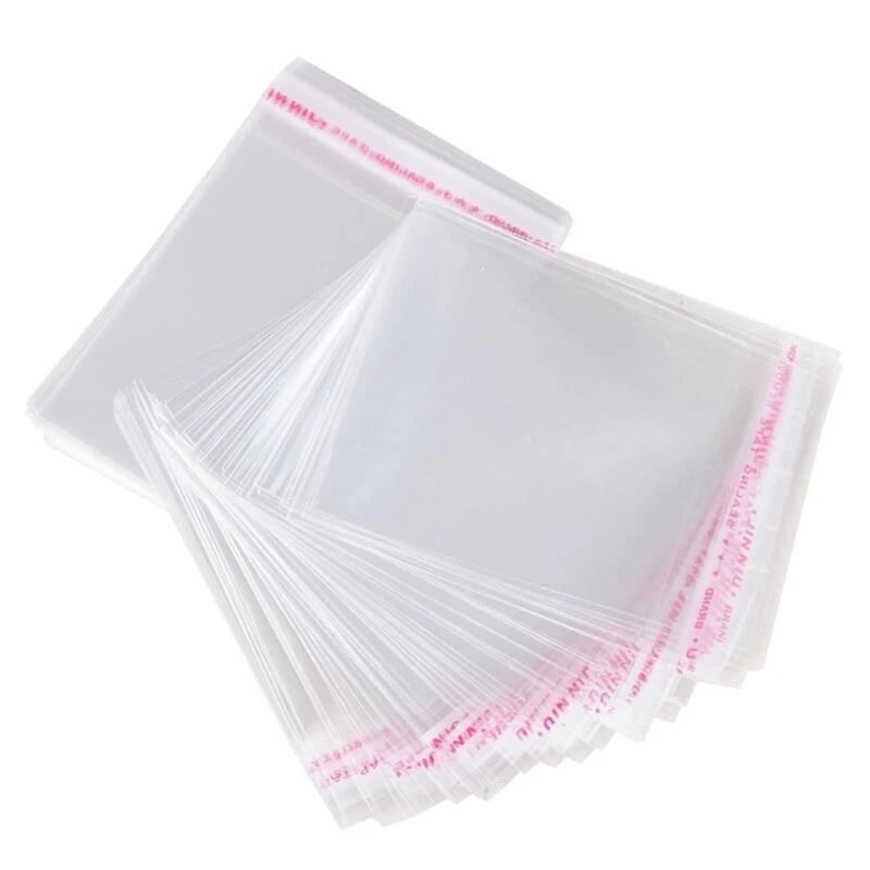 100pcs Clear Plastic Self Adhesive Bag Self Sealing Jewelry Accessories Candy Packing Resealable Gift Cookie Packaging Bag images - 6
