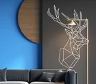 Виниловые водостойкие наклейки на стену в скандинавском стиле с геометрическим рисунком оленя, украшение для детской комнаты, съемный декор, наклейка на стену