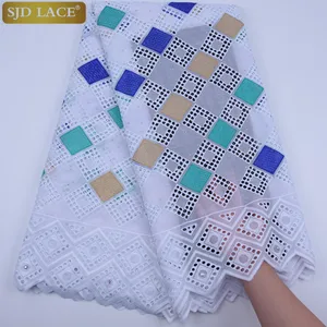 Новое поступление, швейцарская вуаль, кружево в Швейцарии, высокое качество, африканская сухая кружевная ткань 100%, хлопковое кружево с отверстиями для вечерние SewA1754