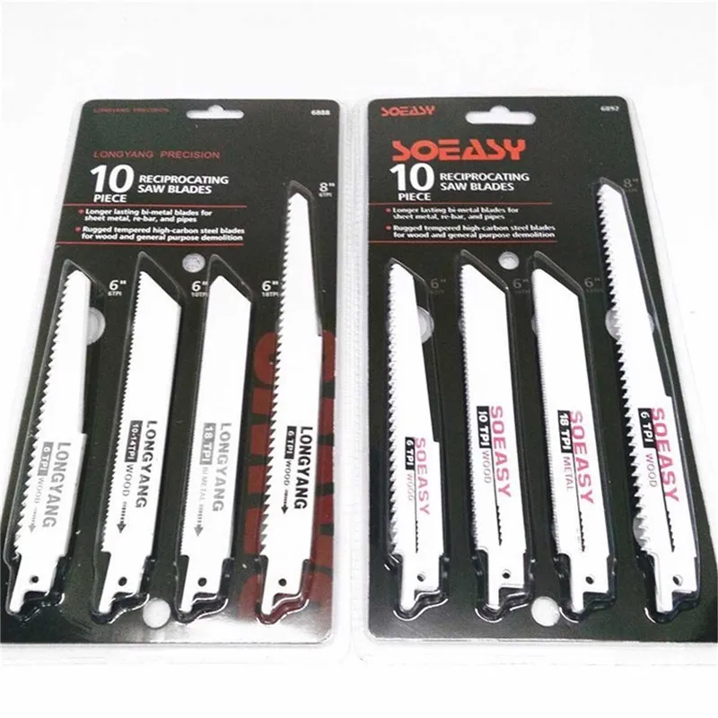 

10pcs Reciprocating Saw Blade Jig Saw Blades Metal Woodworking Cutting Lengthened Saber Saw Blade For Power Tool Accessories