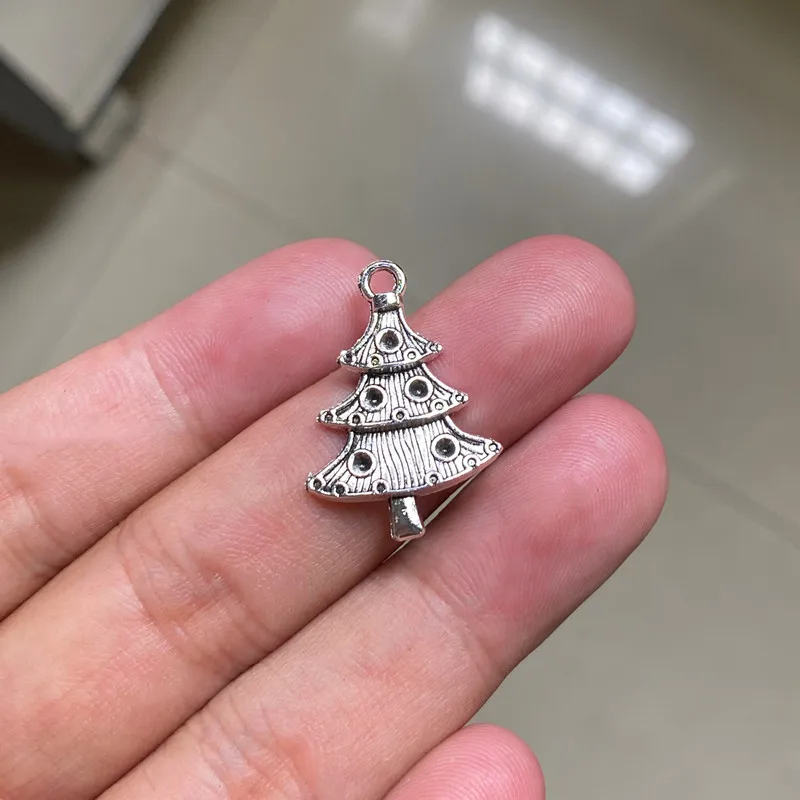 

24pcs Cute Christmas Tree DIY Handmade Pendant Necklace Earrings Accessories Charms Findings Jewelry Making Supplies Wholesale