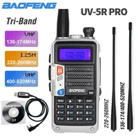 baofeng uv 5r pro ham radio handheld walkie talkies uhf vhf power 8w 2800mah professional tri band 2 way radio hf fm transceiver