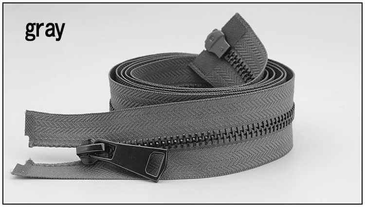 Blackgray Meetee 120 см 5# двойной слайдер застежки-молнии для шитья открытая металлическая молния Gunblack зубы куртка молния DIY 13 цветов A3-9 - Цвет: Blackgray