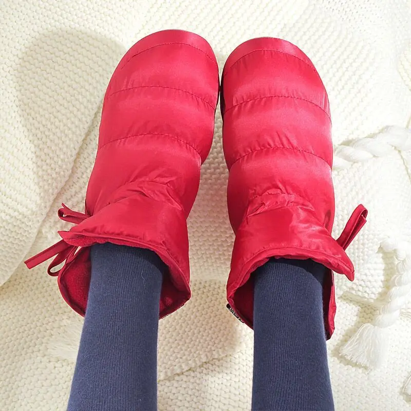 

Warm Snow Boots Winter Short Plush Indoor Outdoor Shoes Non-Slip Fur Slippers Waterproof Thick-soled Warm Shoes for Female
