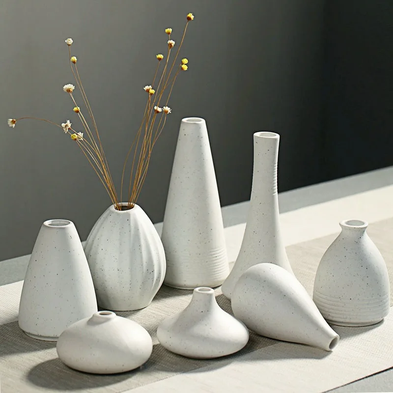

Ceramic Vase Small-whitesimple New Chinese Creative Modern Nordic Ornaments Home Accessories Ceramic Ornaments