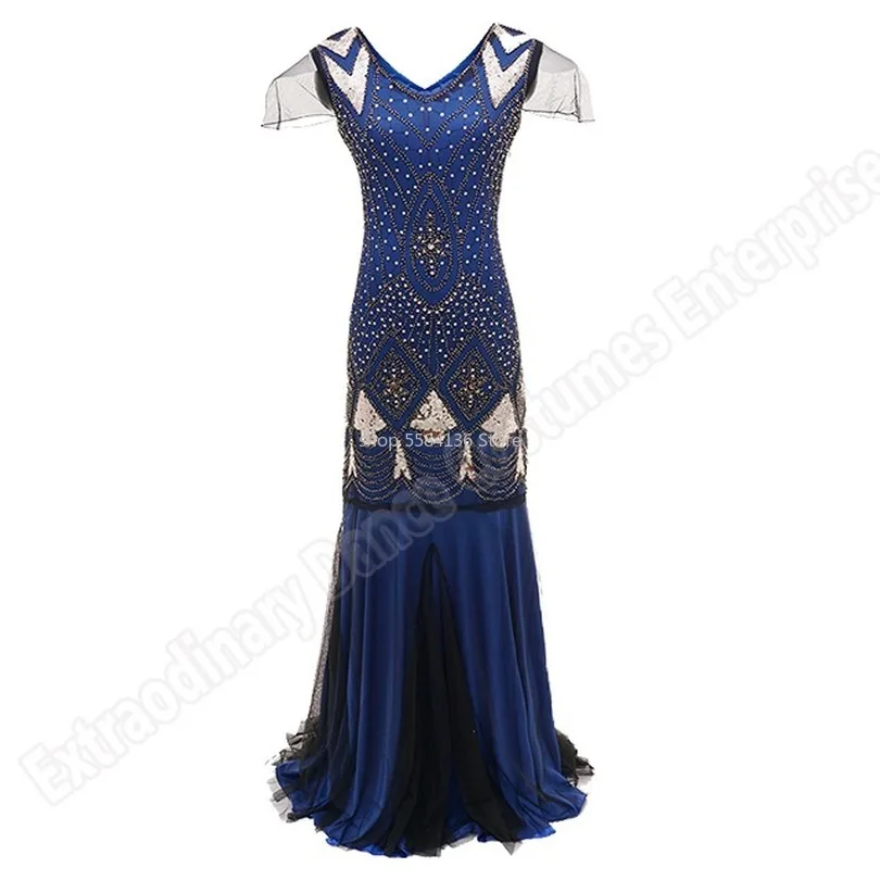 Новинка длинное винтажное платье с оборками большие Гэтсби 1920s расшитое бисером