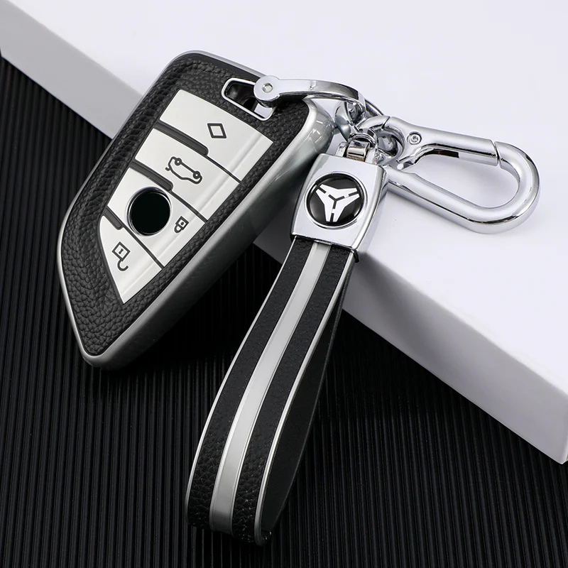 Car Smart 4 Button Key Cover Case Shell Bag Keychain Protector for BMW X1 X3 X5 X6 1 2 5 7 F15 F16 E53 E70 E39 F10 F30 G30