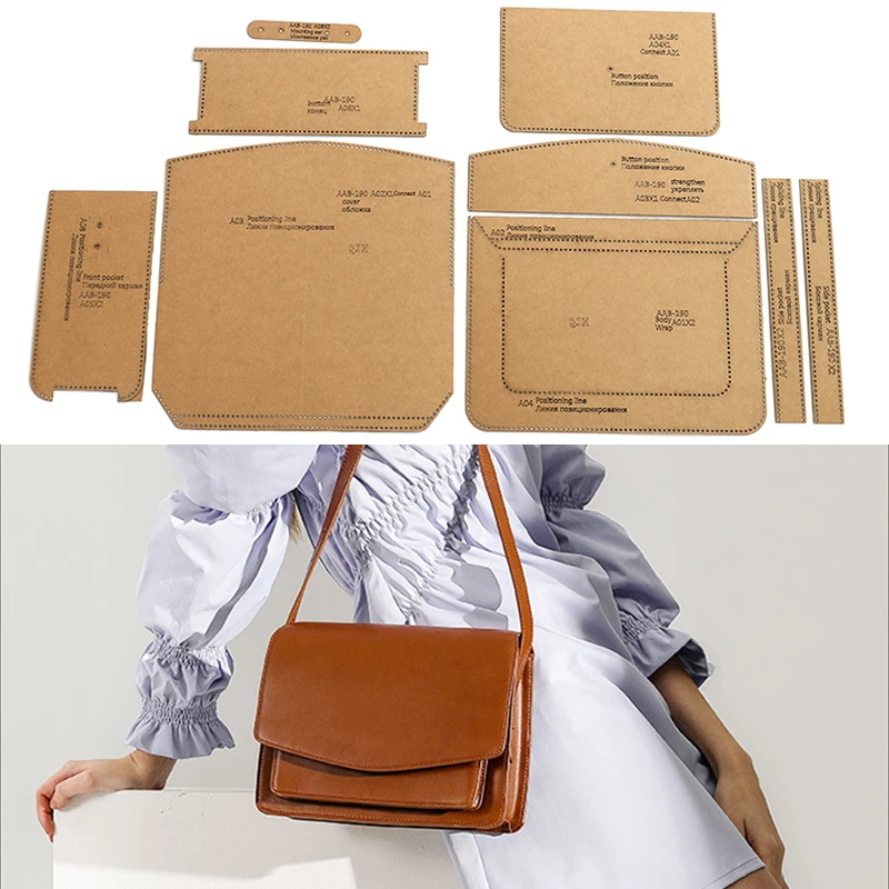 

DIY Shoulder Bag Kraft Paper Template Making Leather Product Drawing Pattern Sewing Design Stencil Handmade Mould Supplies