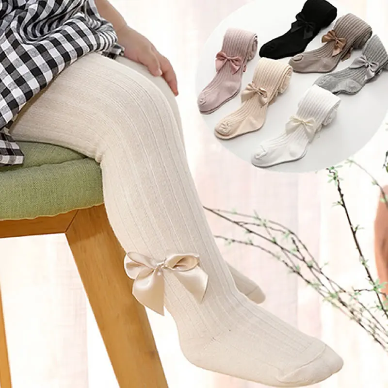 

0-6 Yrs Girls Tights Princess Bowknet One-Piece Beauty Pantyhose Baby Spring and Autumn Children New Style Kids Tighting