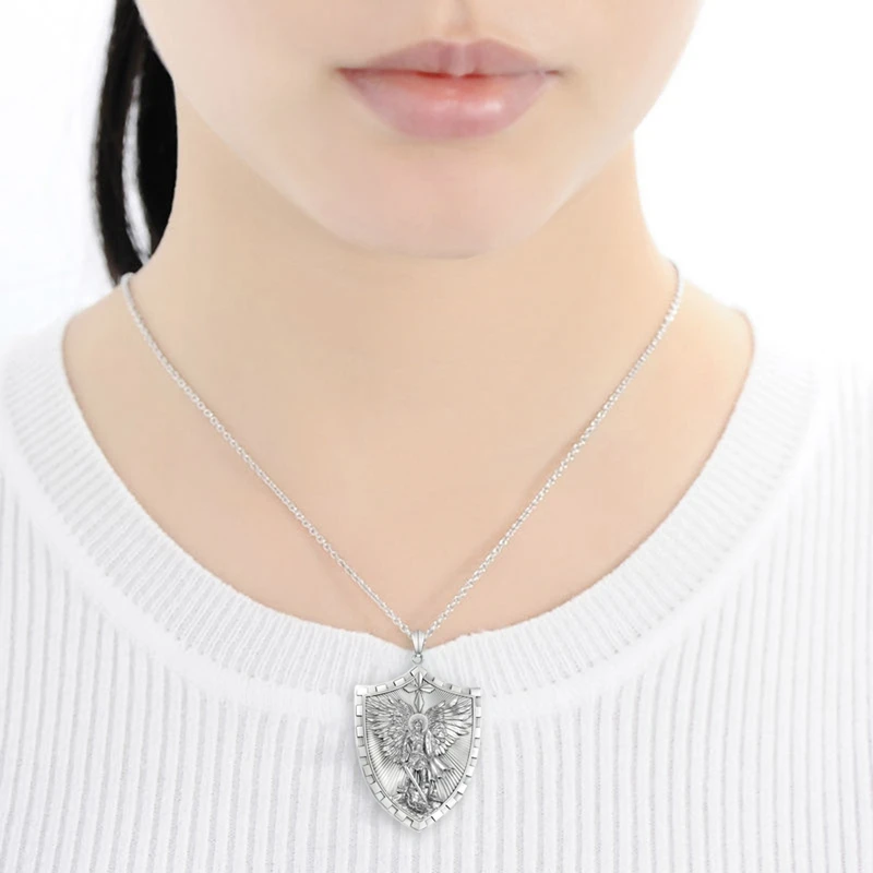 

Angel Wing Shield Necklace - Silver/Anniversary,Party, Good Gift For Your Lover,family,friend And Coworkers 1PC