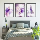 Плакат абстрактного искусства печать фиолетовая балерина Картина на холсте домашний настенное Искусство граффити спальня современное украшение на заказ
